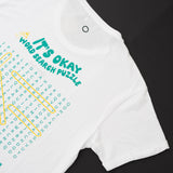 It's okay word puzzle t-shirt - wear it with pride. Find all the words! This tee will give you confidence and strength. Organic cotton, exclusive design made in Portugal, screen printed. (Pt. t-shirts algodão orgânico com serigrafia. produzida em portugal. design exclusivo. Esta t-shirts transmite confiança e força a quem a utiliza.