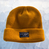 yellow Beanie from It's okay | design in Portugal with love | feel cozy and warm with this knitted beanie | gorro feito em Portugal, wear it with pride