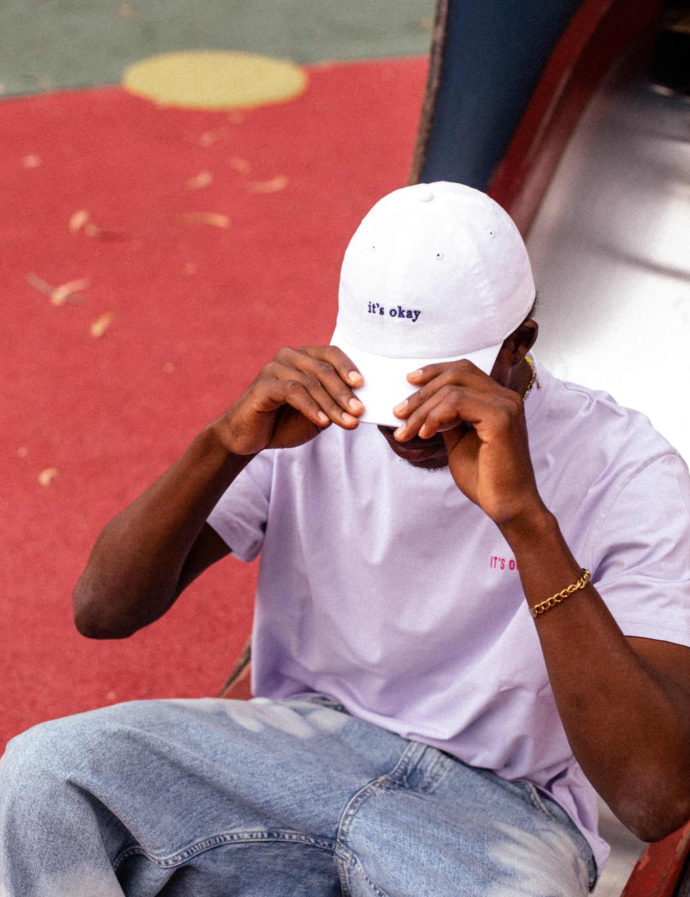 it's okay organic cap white | made with organic cotton, embroidered. 