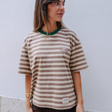 STRIPED T-SHIRT - BROWN & BEIGE