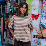 STRIPED T-SHIRT - BROWN & BEIGE