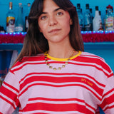 STRIPED T-SHIRT - PINK & RED