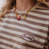 STRIPED T-SHIRT - BROWN & BEIGE