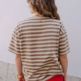 STRIPED T-SHIRT - BROWN & BEIGE