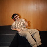 STRIPED T-SHIRT - BROWN & BEIGE