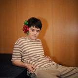 STRIPED T-SHIRT - BROWN & BEIGE