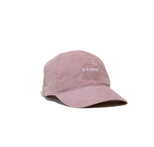 Light-coral cap | cotton needlecord corduroy in pink. Embroidered in Portugal. One size fits most | Wear it with pride. It's okay to be exactly who you are. Pt: Boné algodão de pala em bombazine de cor rosa, tamanho ajustável. 