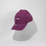 it's okay raspberry cap, burgundy cap made with 100% cotton, embroidered. it's okay to be exactly who you are. From Portugal with love. Boné de pala bege de algodão bordado em Portugal.it's okay stone cap, beige cap made with 100% cotton, embroidered. it's okay to be exactly who you are. From Portugal with love. Boné de pala bordeaux de algodão bordado em Portugal.