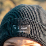 Blue Beanie from It's okay | design in Portugal with love | feel cozy and warm with this knitted beanie | gorro feito em Portugal, wear it with pride