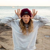BURGUNDY WAFFLE BEANIE